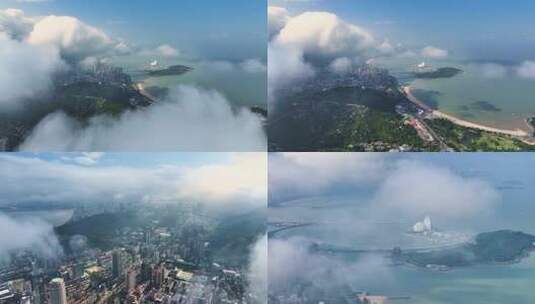珠海高空唯美城市空境高清在线视频素材下载