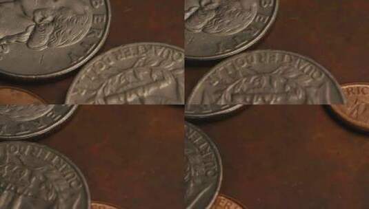 硬币旋转镜头高清在线视频素材下载