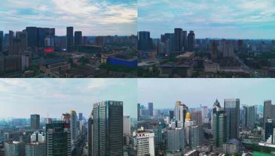 4K航拍四川成都城市延时摄影高清在线视频素材下载