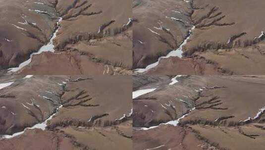 西藏大地沟壑纹理航拍高清在线视频素材下载