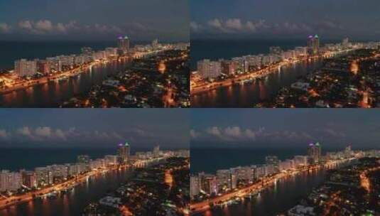 迈阿密海滩夜景高清在线视频素材下载