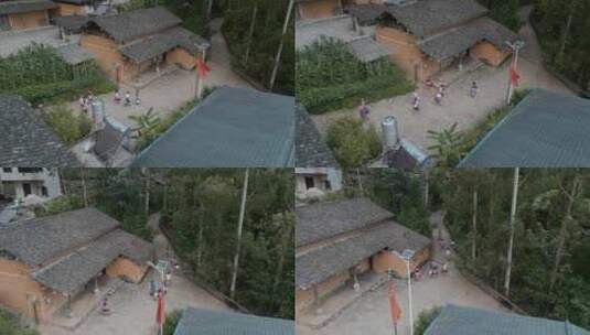 云南屏边农村苗族妇女石板路走路高清在线视频素材下载