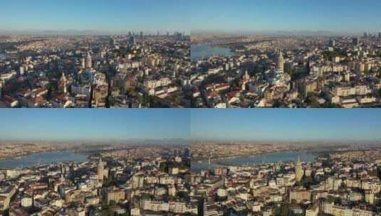 阳光下的城市全景高清在线视频素材下载
