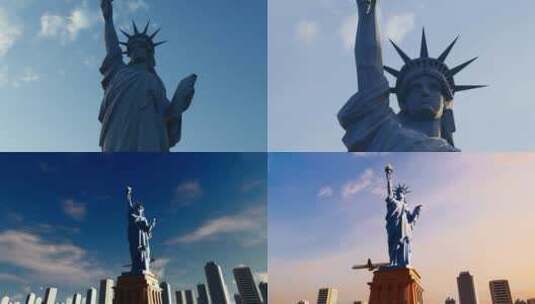 自由女神像雕塑视频素材高清在线视频素材下载