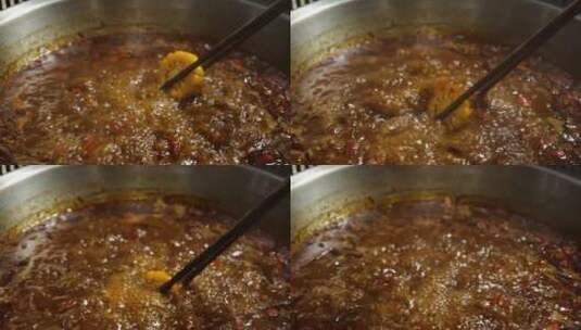 火锅汤底涮肉高清在线视频素材下载