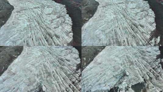 航拍冰川裂隙高清在线视频素材下载
