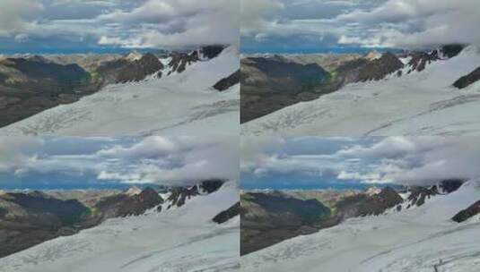 航拍川西沙鲁里山脉加拉本森峰冰川山谷高清在线视频素材下载