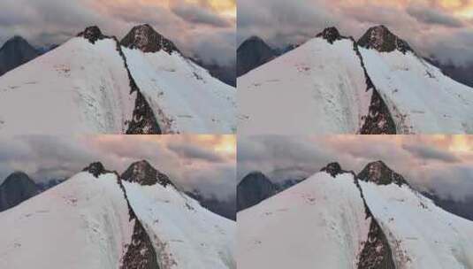 航拍川西贡嘎山卫峰乌库楚雪山风光高清在线视频素材下载