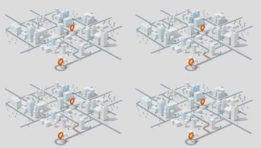 微缩世界的城市导航信息高清在线视频素材下载