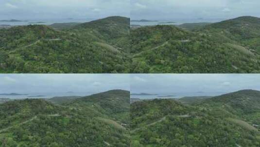 航拍东南亚泰国普吉岛海岸线热带雨林风光高清在线视频素材下载