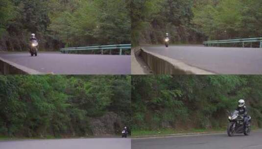 山路骑摩托车女骑士高清在线视频素材下载