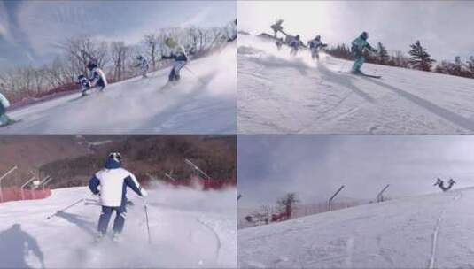 滑雪  滑雪项目 滑雪运动高清在线视频素材下载