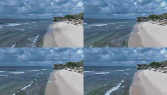 印尼巴厘岛Balangan海滩风光航拍高清在线视频素材下载