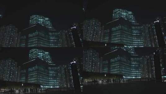 香港九龙城区商圈夜景高清在线视频素材下载