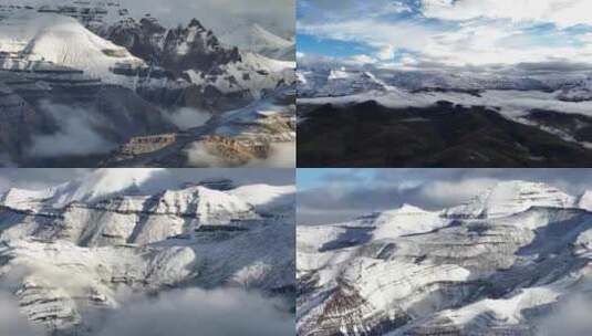 4K航拍西藏塔尔钦冈仁波齐雪山风光高清在线视频素材下载