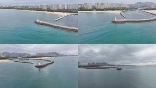 海南陵水自由灯塔航拍高清在线视频素材下载