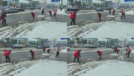 湖南冰冻雨雪天气高清在线视频素材下载