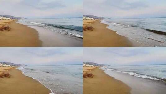 4k海岸线风光大海海浪沙滩高清在线视频素材下载