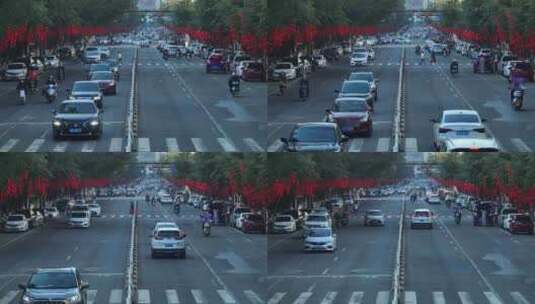马路上的红灯笼高清在线视频素材下载