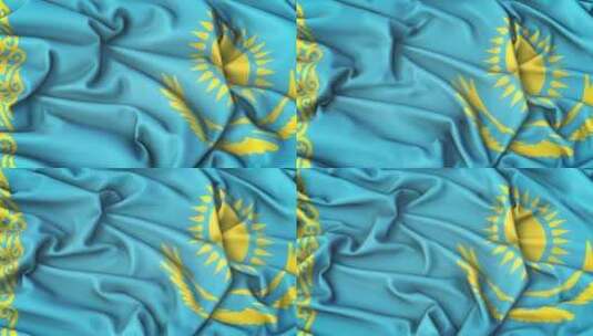 哈萨克斯坦国旗放大非常逼真高清在线视频素材下载