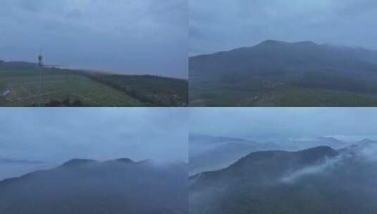海南乐东群山平流雾高清在线视频素材下载