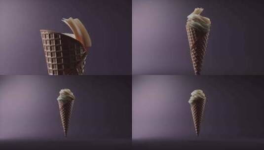 巧克力冰淇淋制作特写高清在线视频素材下载