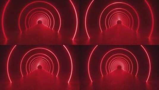 3D动画中的红灯隧道高清在线视频素材下载