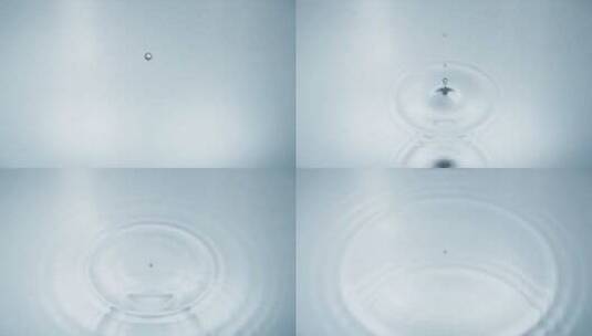 透明清澈水滴溅起水花升格慢镜头高清在线视频素材下载