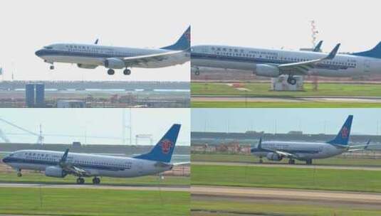 8K深圳宝安飞机场客机降落9高清在线视频素材下载