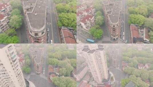 上海 武康大楼 清晨航拍4K高清在线视频素材下载