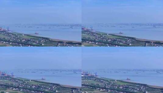 航拍上海崇明岛长兴岛全景造船重工业岛高清在线视频素材下载
