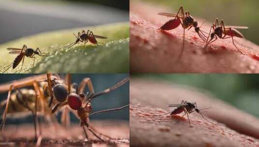 蚊子吸血昆虫微距高清在线视频素材下载