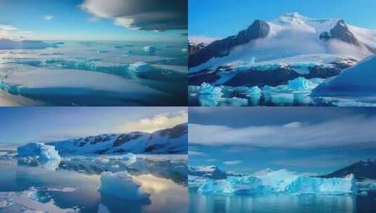 冰川冰块冰雪融化合集高清在线视频素材下载