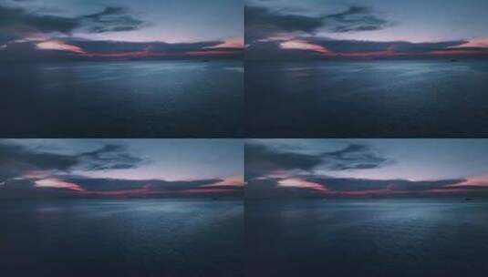 航拍日落时美丽的碧海逆天无人机飞向阳光度高清在线视频素材下载
