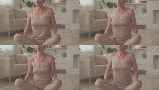 健康的生活方式冥想女性身体和谐高清在线视频素材下载