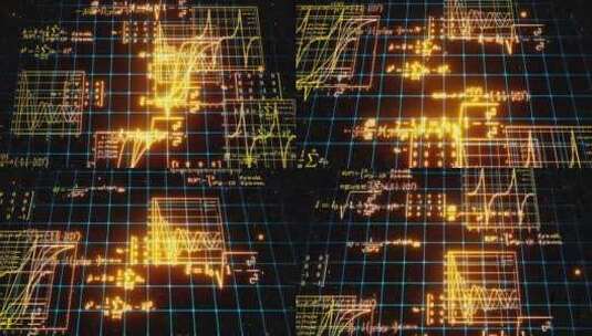 太空中发光的数学公式高清在线视频素材下载