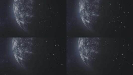 太阳系中围绕水星运行的小行星高清在线视频素材下载