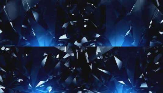 蓝色钻石折射棱角循环背景_4K高清在线视频素材下载