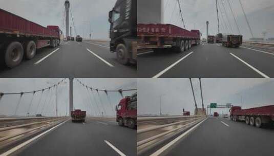 汽车行驶在道路上第一视角高清在线视频素材下载