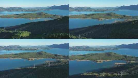 Colbun Lake，南美洲，水库，马高清在线视频素材下载