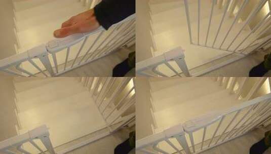 楼梯上的孩子格子高清在线视频素材下载