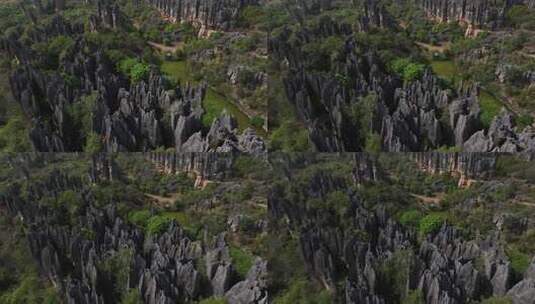 云南昆明石林县石林风景区航拍地质风光高清在线视频素材下载