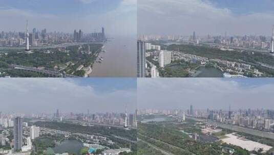 合集湖北武汉龟山公园电视塔航拍高清在线视频素材下载