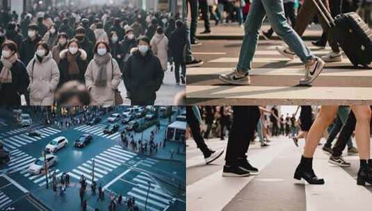 城市匆忙的人群高清在线视频素材下载