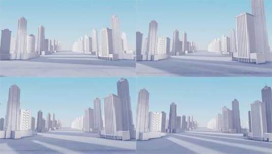 城市高楼穿梭动画高清AE视频素材下载