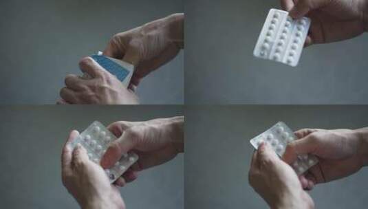 从药板上取下药片高清在线视频素材下载