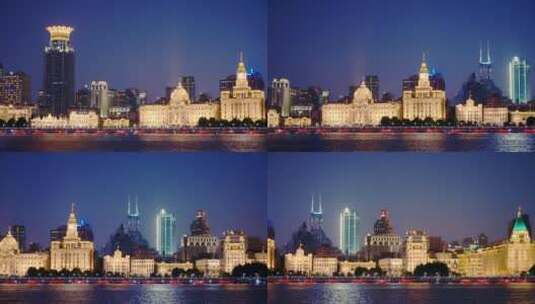 外滩万国建筑群上海夜景高清在线视频素材下载