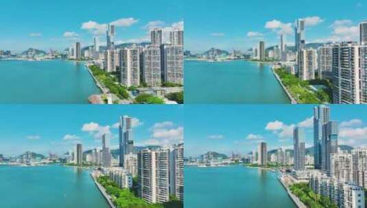 深圳湾公园航拍高清在线视频素材下载