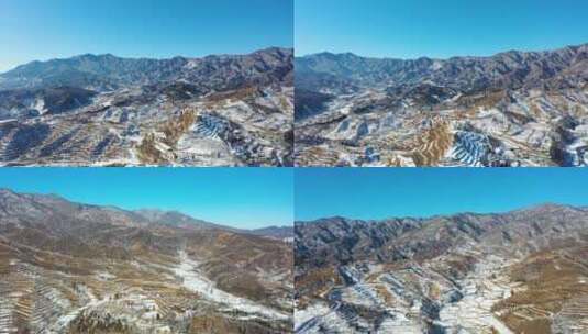 4k航拍雪后大山高清在线视频素材下载