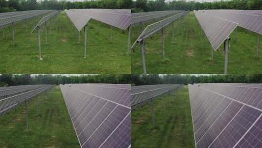 太阳能农场鸟瞰图光伏发电太阳能面板光伏面高清在线视频素材下载